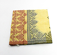 Eelika Elegant Cotton Stole, Yellow with Traditional Geometric Pattern, Fringed Ends Eelika Elegant Cotton Stole, Yellow with Traditional Geometric Pattern, Fringed Ends