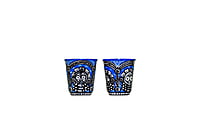 EELIKA Steel glass having Handpainted Odisha pattachitra Art || Set of 2 (Blue)