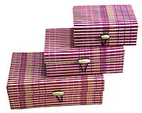 EELIKA Bamboo utility box || bamboo jewelley box || costmetic box || shringar makeup storage box || set of 3 (Pink) EELIKA Bamboo utility box || bamboo jewelley box || costmetic box || shringar makeup storage box || set of 3 (Pink)