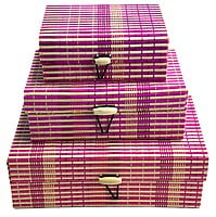 EELIKA Bamboo utility box || bamboo jewelley box || costmetic box || shringar makeup storage box || set of 3 (Pink) EELIKA Bamboo utility box || bamboo jewelley box || costmetic box || shringar makeup storage box || set of 3 (Pink)