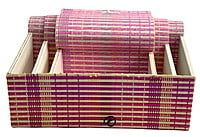 EELIKA Bamboo utility box || bamboo jewelley box || costmetic box || shringar makeup storage box || set of 3 (Pink) EELIKA Bamboo utility box || bamboo jewelley box || costmetic box || shringar makeup storage box || set of 3 (Pink)
