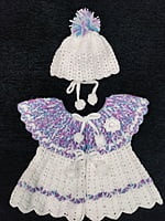 Hand-knitted frock sweater and cap for kids between 2 years and 3 years || Woolen wear || kidswear Hand-knitted frock sweater and cap for kids between 2 years and 3 years || Woolen wear || kidswear