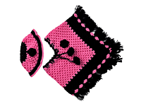 EELIKA Handknitted pink and black woolen poncho with cap for kids between 3 months and 6 months || winterwear || beautiful design and excellent finish and amazing crotchet work EELIKA Handknitted pink and black woolen poncho with cap for kids between 3 months and 6 months || winterwear || beautiful design and excellent finish and amazing crotchet work