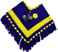 Handknitted blue and yellow woolen poncho and cap for kids between 2 and 3 years || winterwear || beautiful design and excellent finish and amazing crotchet work Handknitted blue and yellow woolen poncho and cap for kids between 2 and 3 years || winterwear || beautiful design and excellent finish and amazing crotchet work