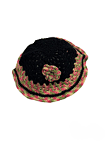 Handknitted woolen black poncho with cap having a multicolored border for kids between 6 months and 1 year || winterwear || beautiful design and excellent finish and amazing crotchet work Handknitted woolen black poncho with cap having a multicolored border for kids between 6 months and 1 year || winterwear || beautiful design and excellent finish and amazing crotchet work