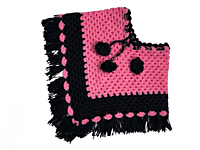 Handknitted pink and black woolen poncho with cap for kids between 3 months and 6 months || winterwear || beautiful design and excellent finish and amazing crotchet work Handknitted pink and black woolen poncho with cap for kids between 3 months and 6 months || winterwear || beautiful design and excellent finish and amazing crotchet work