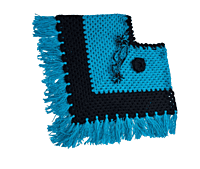 Handknitted blue and black woolen poncho with cap for kids between 5 and 6 years || winterwear || beautiful design and excellent finish and amazing crotchet work Handknitted blue and black woolen poncho with cap for kids between 5 and 6 years || winterwear || beautiful design and excellent finish and amazing crotchet work
