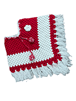 Handknitted red and white woolen poncho with cap for kids between 1 and 2 years || winterwear || beautiful design and excellent finish and amazing crotchet work Handknitted red and white woolen poncho with cap for kids between 1 and 2 years || winterwear || beautiful design and excellent finish and amazing crotchet work