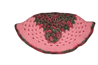Handmade Crochet Poncho with Cap for Kids, Pink, 6-7 Years Handmade Crochet Poncho with Cap for Kids, Pink, 6-7 Years