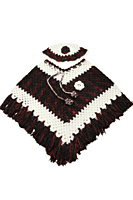EELIKA Handmade Crochet Poncho and Cap Set for Kids, and Red, maroon and White || kids between 6-7 years. EELIKA Handmade Crochet Poncho and Cap Set for Kids, and Red, maroon and White || kids between 6-7 years.
