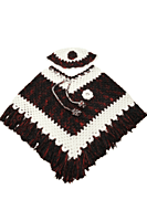 EELIKA Handmade Crochet Poncho and Cap Set for Kids, and Red, maroon and White || kids between 6-7 years. EELIKA Handmade Crochet Poncho and Cap Set for Kids, and Red, maroon and White || kids between 6-7 years.