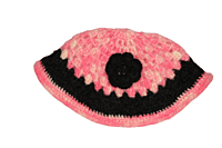 Handmade Woolen Crochet Poncho for Kids 6-7 Years, Pink and Black Handmade Woolen Crochet Poncho for Kids 6-7 Years, Pink and Black