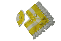 EELIKA Handmade Woolen Crochet Poncho with Caps for Kids, 3 to 6 Months, Yellow and White EELIKA Handmade Woolen Crochet Poncho with Caps for Kids, 3 to 6 Months, Yellow and White