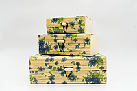 Bamboo utility box || bamboo jewelley box || costmetic box || shringar makeup storage box || set of 3 (Beige) Bamboo utility box || bamboo jewelley box || costmetic box || shringar makeup storage box || set of 3 (Beige)