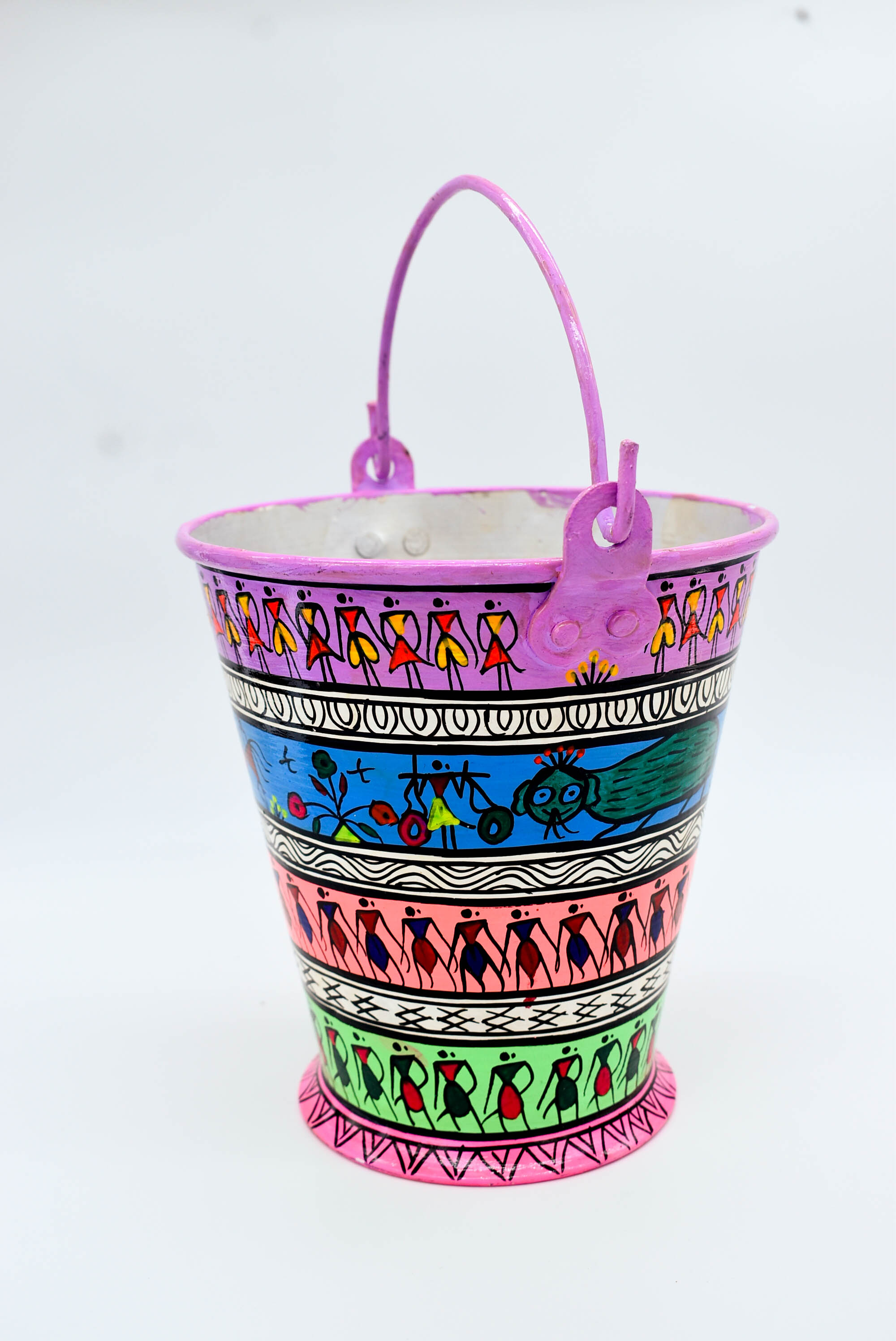 Handpainted Pattchitra Art Bucket/Balti for Decor and Serving Handpainted Pattchitra Art Bucket/Balti for Decor and Serving