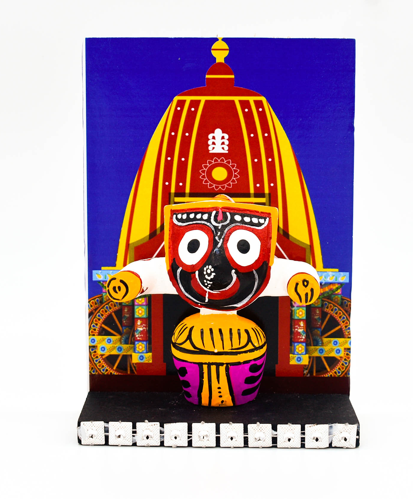 EELIKA Jaganath Murti Ratha Yatra Decorative Piece, 13 cm Height, Blue and Red EELIKA Jaganath Murti Ratha Yatra Decorative Piece, 13 cm Height, Blue and Red