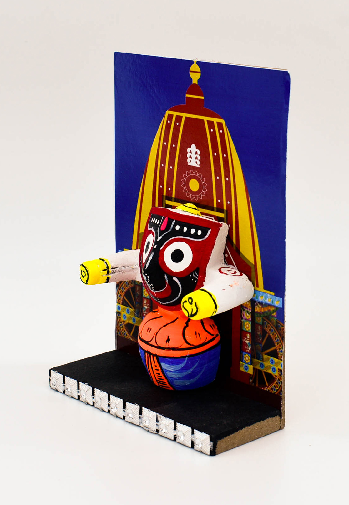 EELIKA Jaganath Murti Ratha Yatra Decorative Piece, 13 cm Height, Blue and Red EELIKA Jaganath Murti Ratha Yatra Decorative Piece, 13 cm Height, Blue and Red