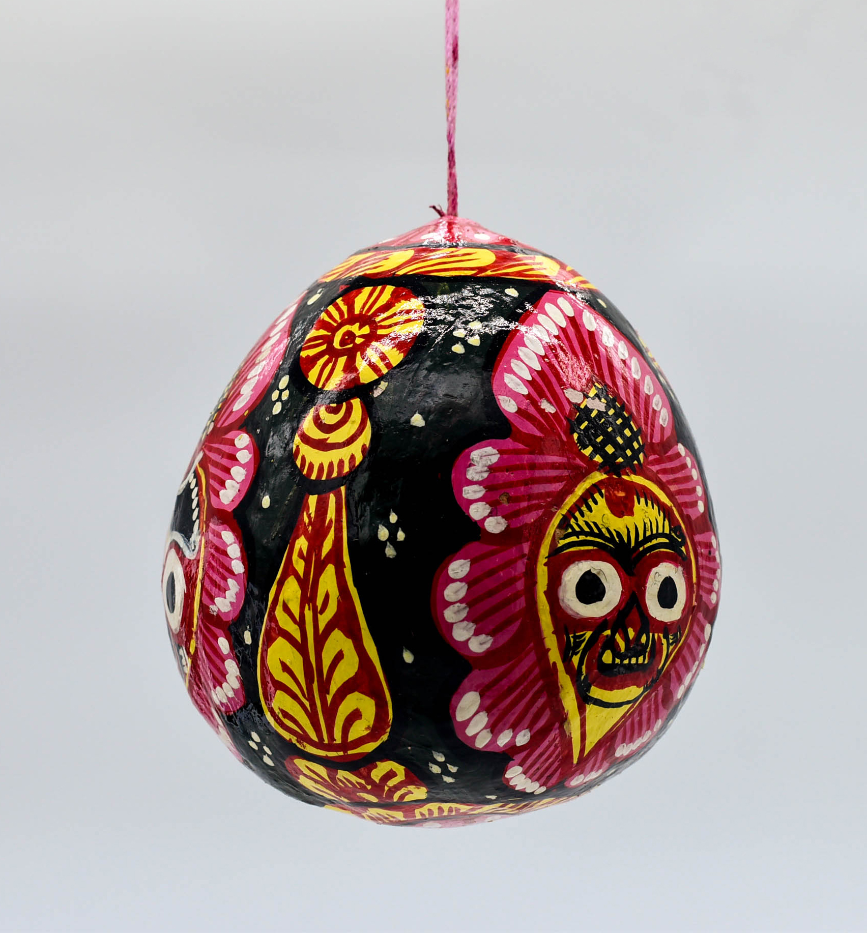 Handpainted Pattachitra Art of Lord Jagannath on Coconut Shell with hanging provision Handpainted Pattachitra Art of Lord Jagannath on Coconut Shell with hanging provision