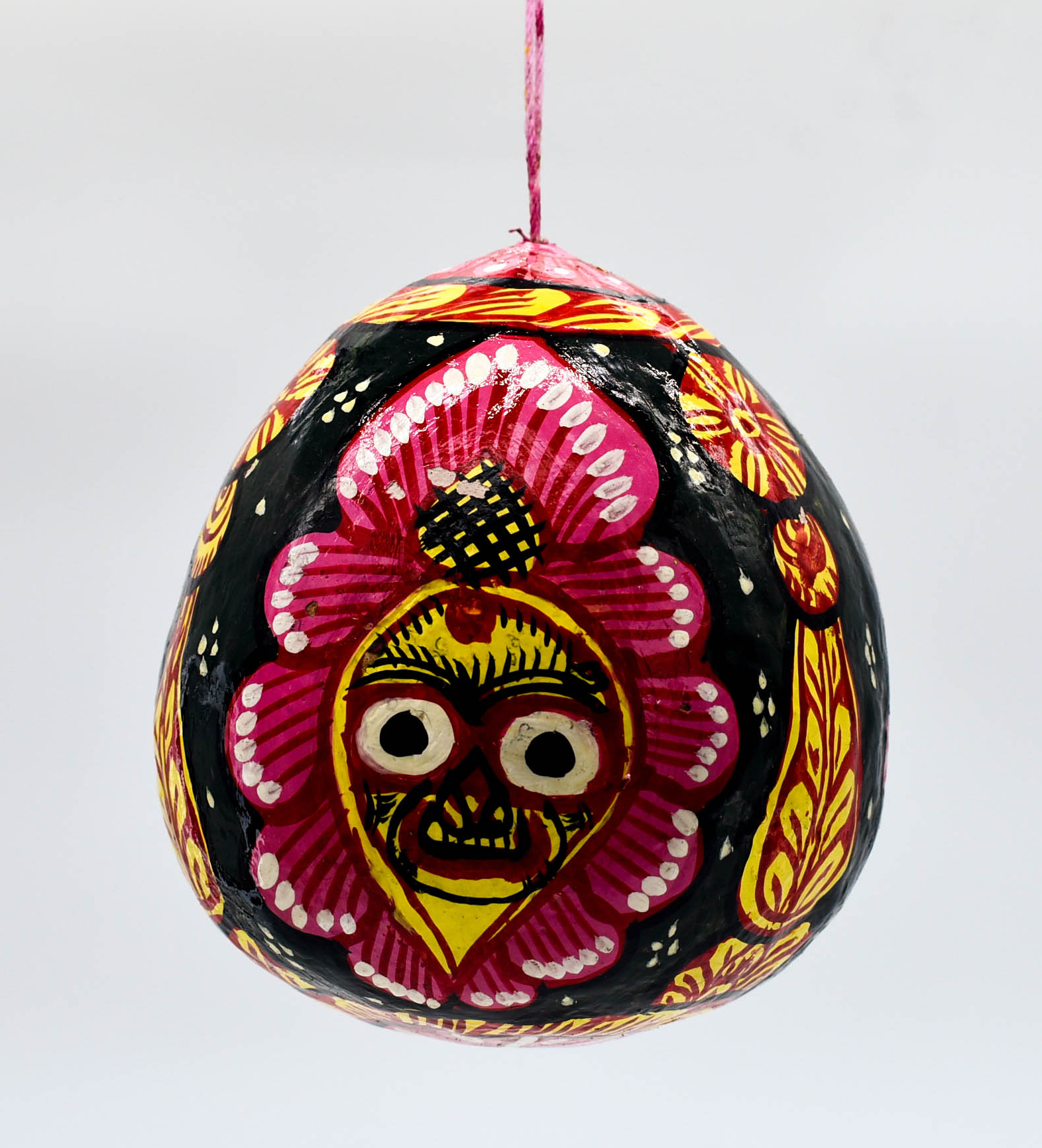 Handpainted Pattachitra Art of Lord Jagannath on Coconut Shell with hanging provision Handpainted Pattachitra Art of Lord Jagannath on Coconut Shell with hanging provision