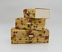 Bamboo utility box || bamboo jewelley box || costmetic box || shringar makeup storage box || set of 3 (Brown) Bamboo utility box || bamboo jewelley box || costmetic box || shringar makeup storage box || set of 3 (Brown)