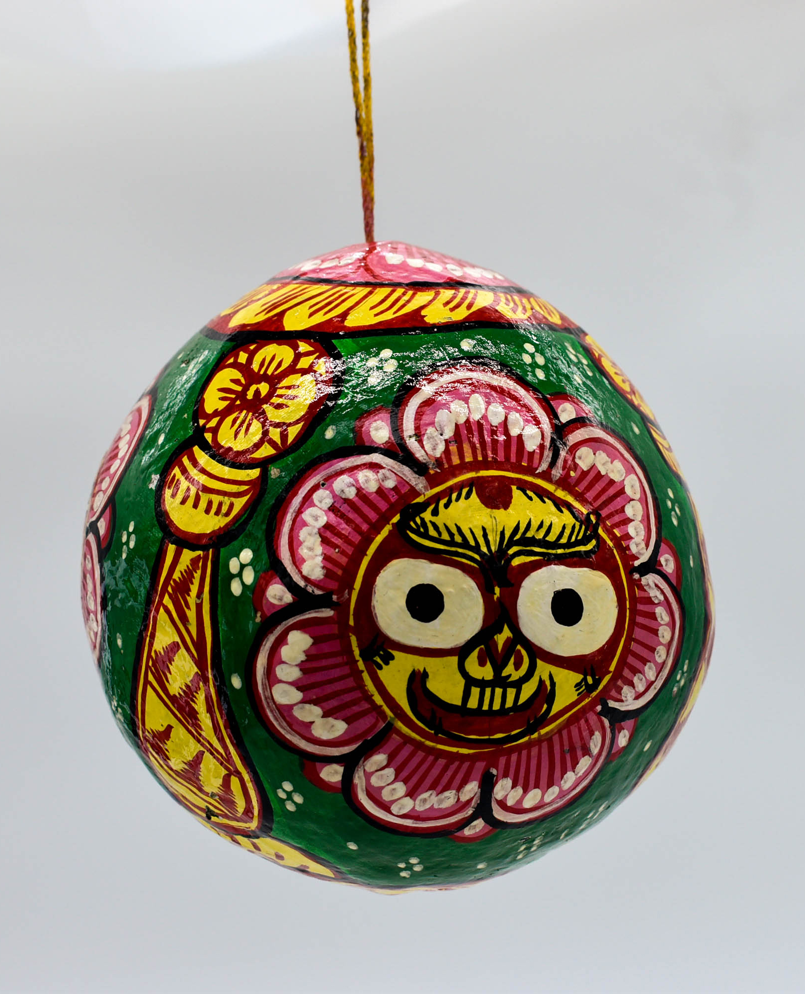 Handpainted Pattachitra Art of Lord Jagannath on Coconut Shell with hanging provision Handpainted Pattachitra Art of Lord Jagannath on Coconut Shell with hanging provision