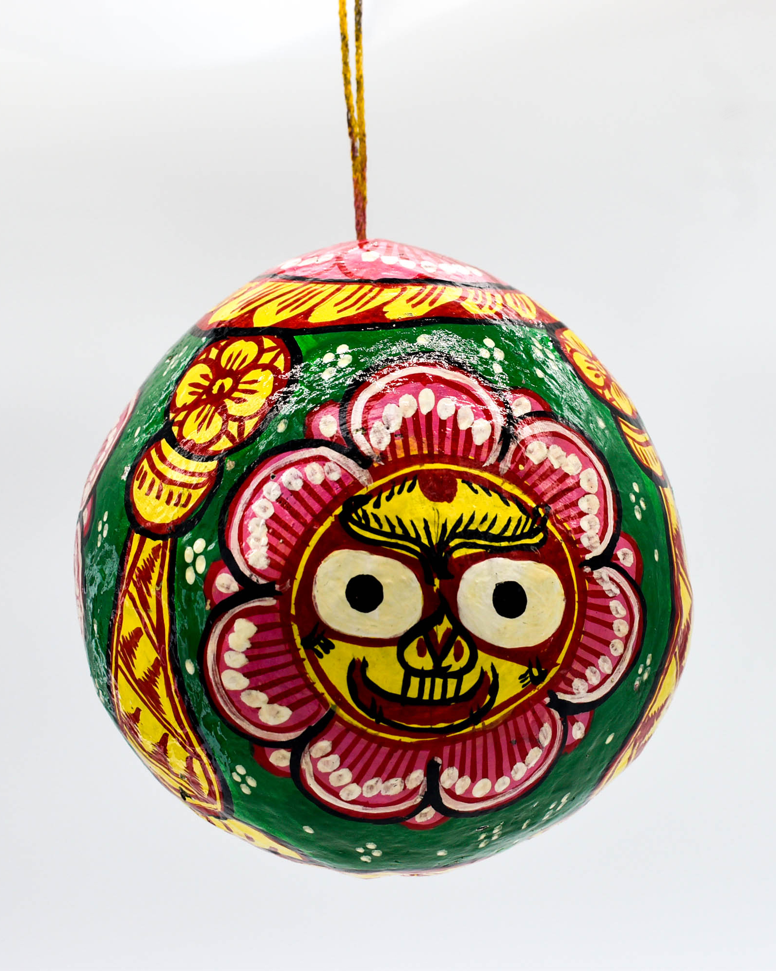 Handpainted Pattachitra Art of Lord Jagannath on Coconut Shell with hanging provision Handpainted Pattachitra Art of Lord Jagannath on Coconut Shell with hanging provision