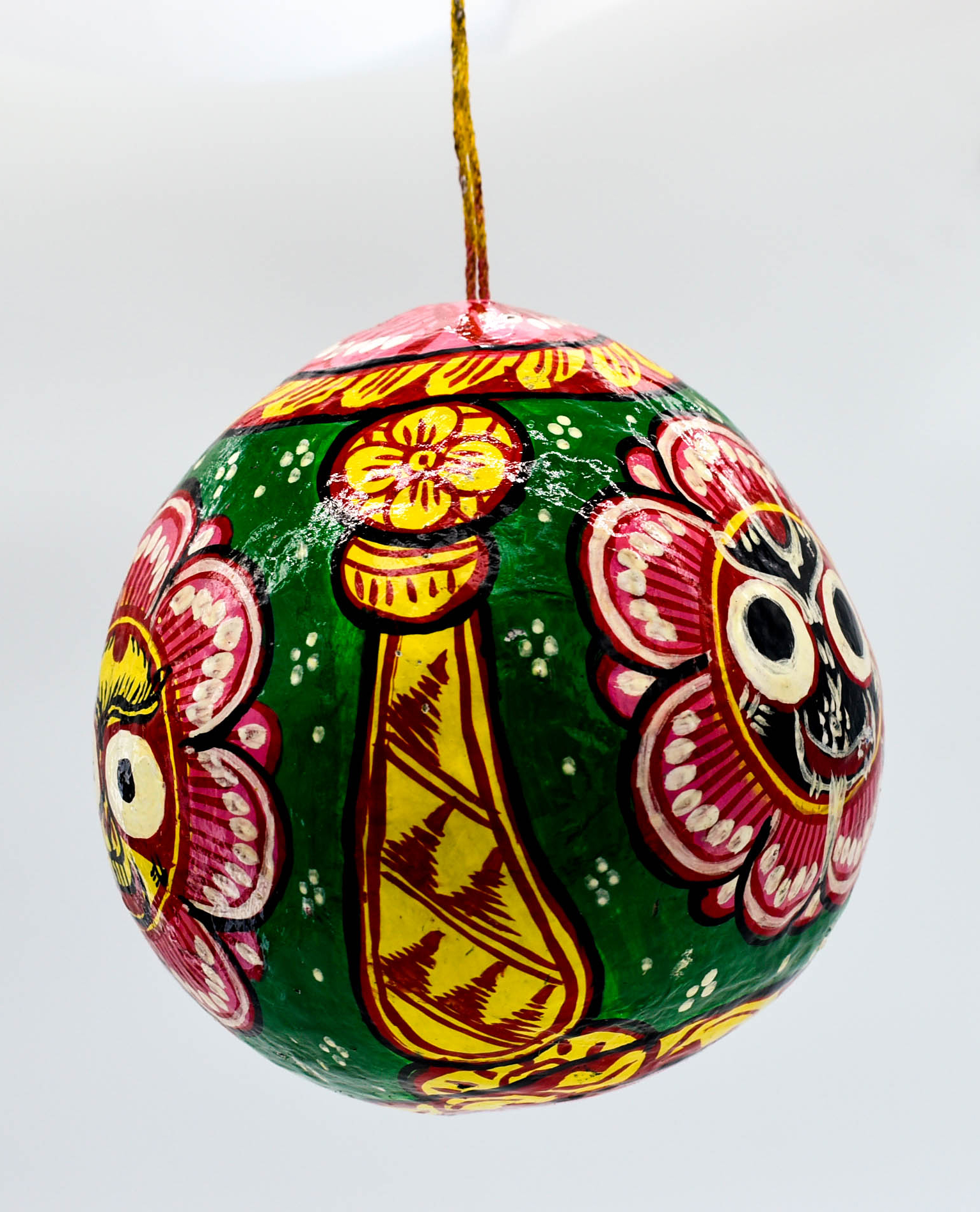 Handpainted Pattachitra Art of Lord Jagannath on Coconut Shell with hanging provision Handpainted Pattachitra Art of Lord Jagannath on Coconut Shell with hanging provision
