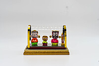 Lord Jagannath Glass Encased Decorative Idol Set with Gold Base, Car Dashboard Temple Decor Lord Jagannath Glass Encased Decorative Idol Set with Gold Base, Car Dashboard Temple Decor