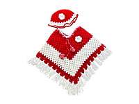 Handknitted red and white woolen poncho with cap for kids between 1 and 2 years || winterwear || beautiful design and excellent finish and amazing crotchet work Handknitted red and white woolen poncho with cap for kids between 1 and 2 years || winterwear || beautiful design and excellent finish and amazing crotchet work