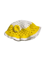 EELIKA Handmade Woolen Crochet Poncho with Caps for Kids, 3 to 6 Months, Yellow and White EELIKA Handmade Woolen Crochet Poncho with Caps for Kids, 3 to 6 Months, Yellow and White