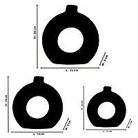 Donut-Shaped Flower Vases for Home Decor, Set of 3 (Yellow & Black) Polyresin – 8 Inch Donut-Shaped Flower Vases for Home Decor, Set of 3 (Yellow & Black) Polyresin – 8 Inch
